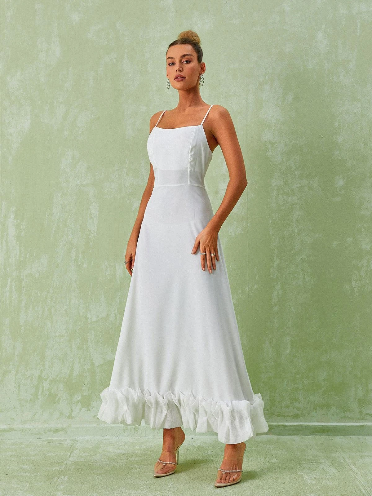 Ilsa Spaghetti Maxi Dress In White - Image 2