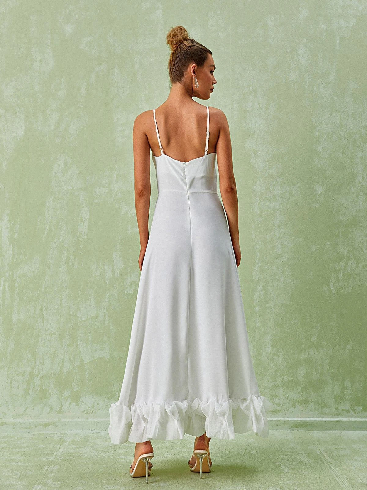 Ilsa Spaghetti Maxi Dress In White - Image 4