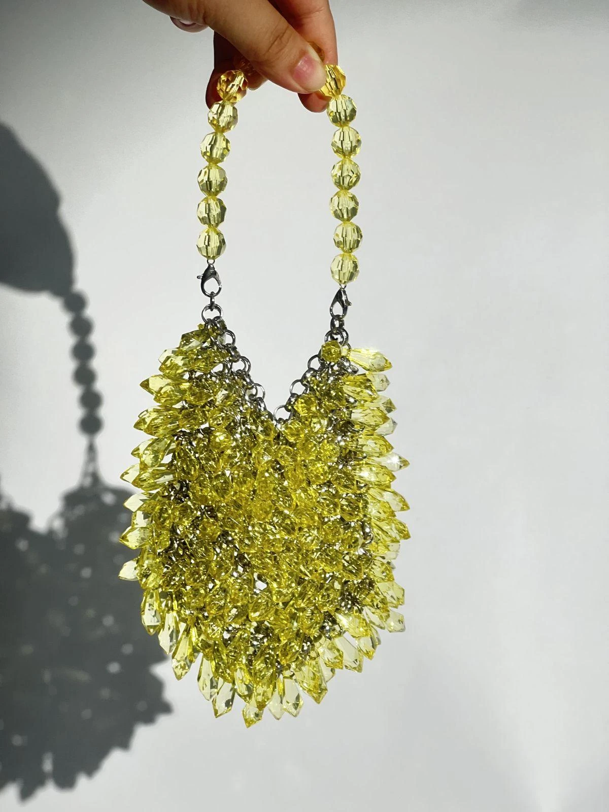 Jael Drip Yellow Rhinestone Mini Clutch - Image 2