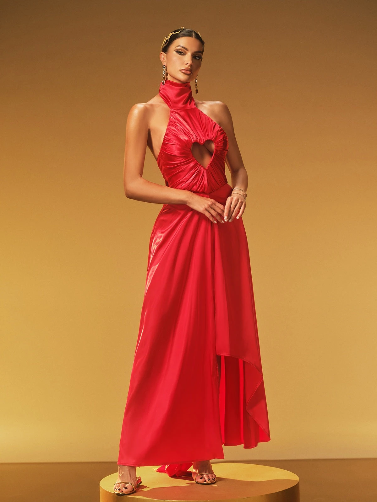 Jexar Halterneck Heart Cutout Maxi Dress - Image 4