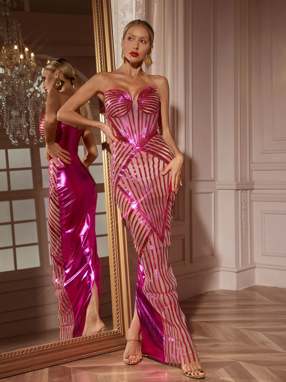 Joye Strapless Cutout Maxi Dress - Image 4