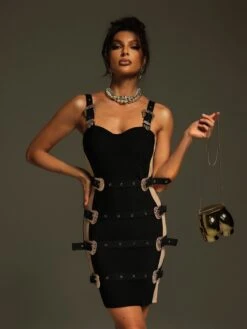 Koprae Spaghetti Bandage Mini Dress