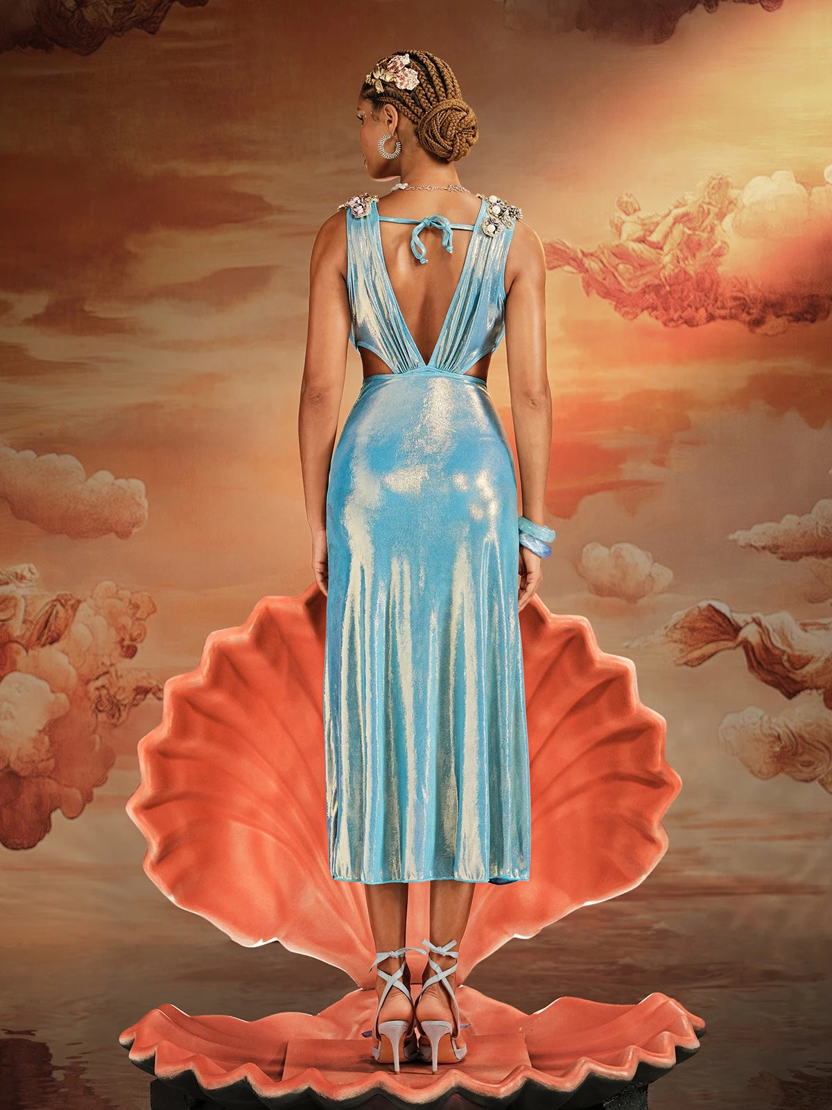 Korbin Cutout Ruched Split Sequin Skirt Set - Image 6