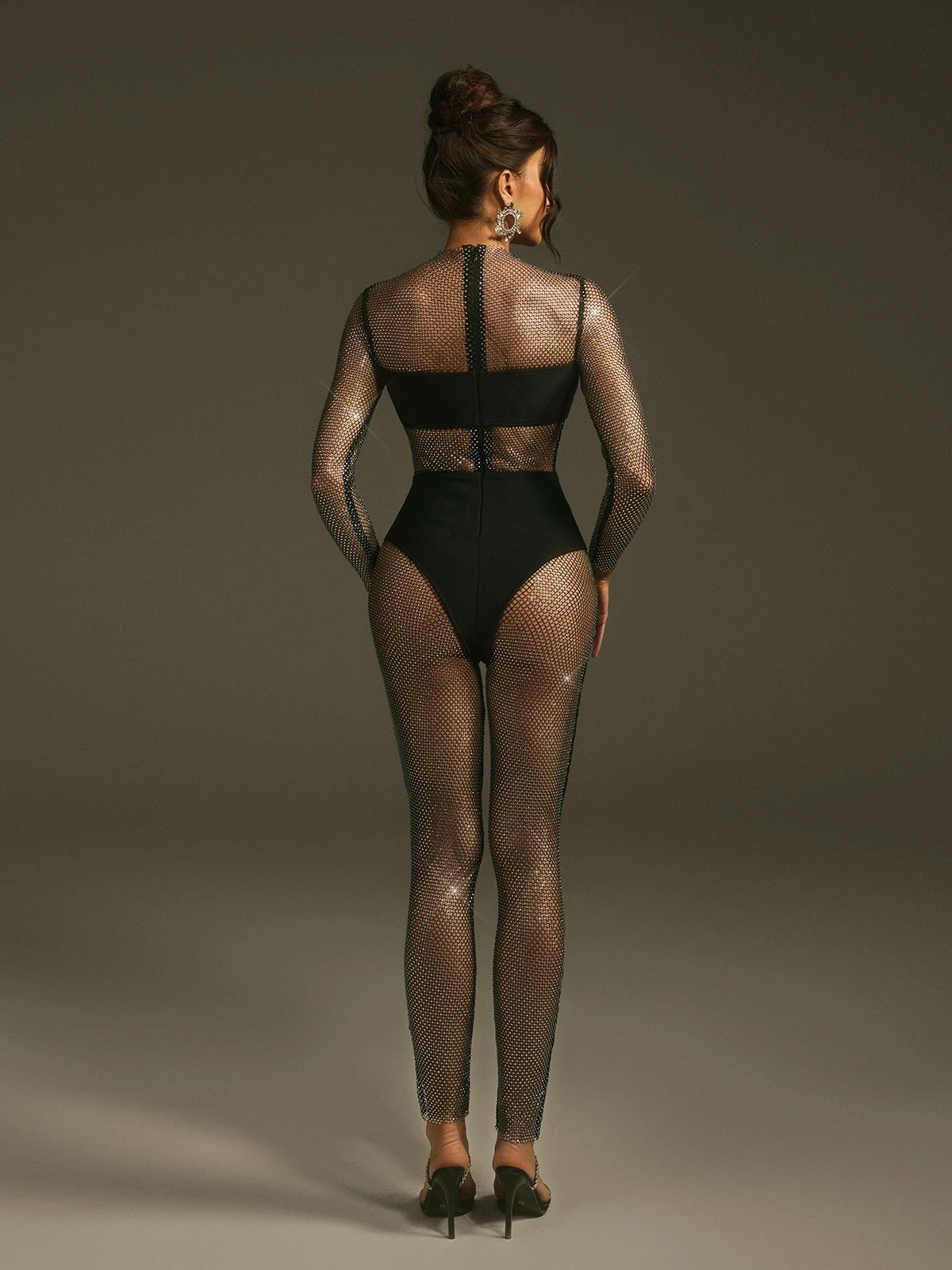 Leolani Rhinestone Mesh Jumpsuit - Image 6