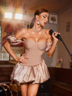 Lexar Off Shoulder Bandage Mini Dress