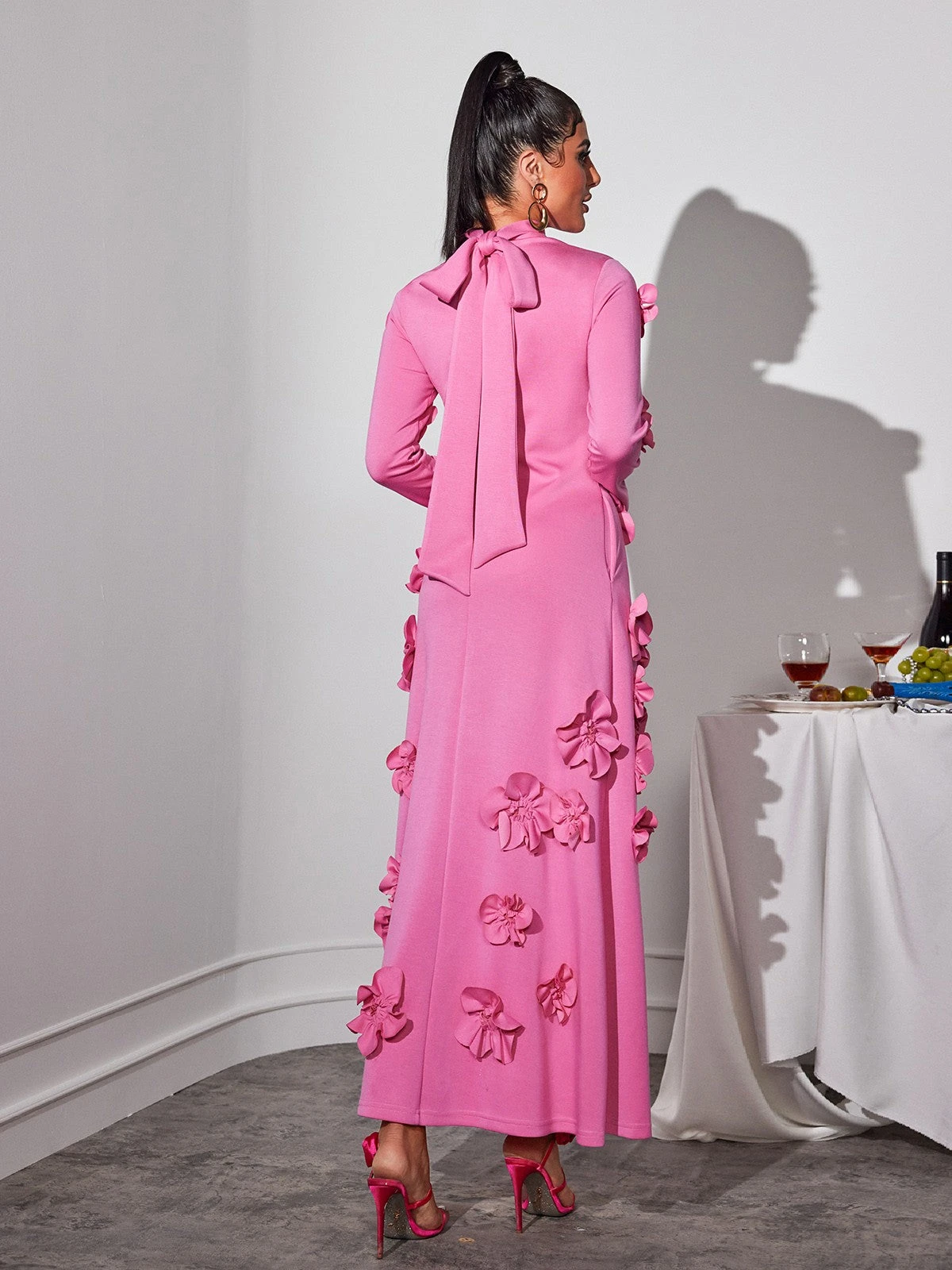 Liluri Long Sleeve Flower Maxi Dress - Image 6