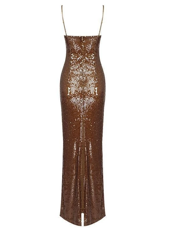 Lorelei Brown Sequin Dress - Image 9