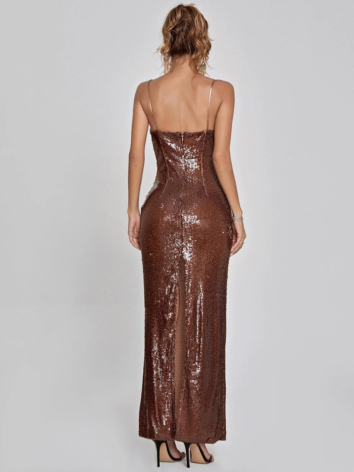 Lorelei Brown Sequin Dress - Image 6