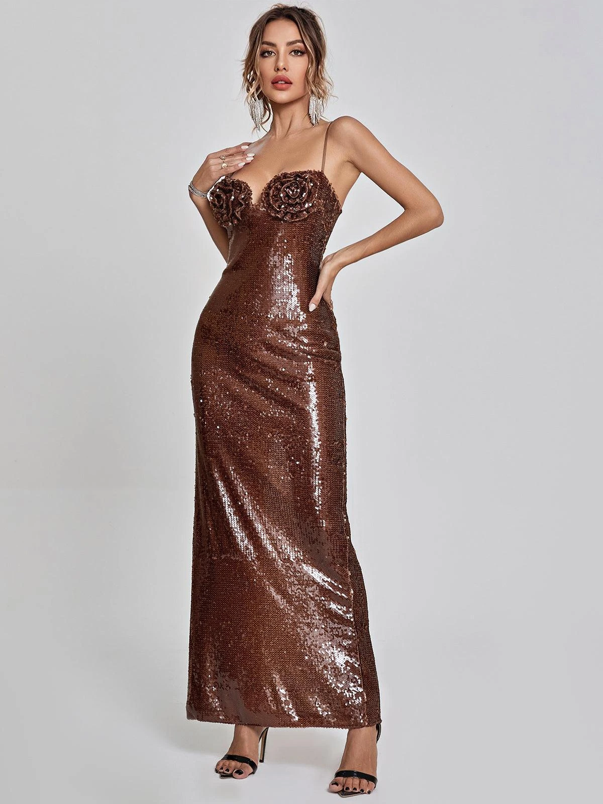 Lorelei Brown Sequin Dress - Image 3