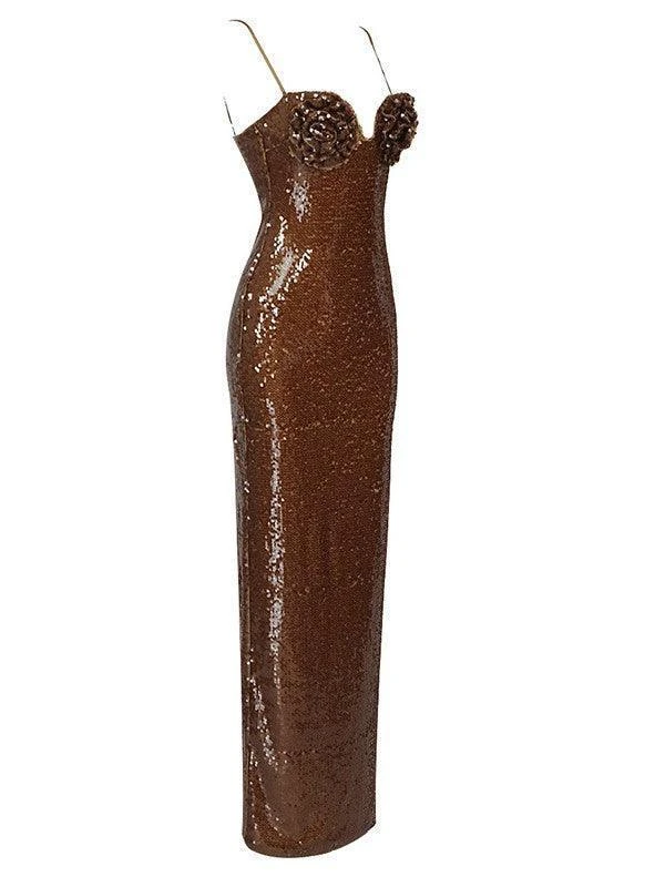 Lorelei Brown Sequin Dress - Image 8