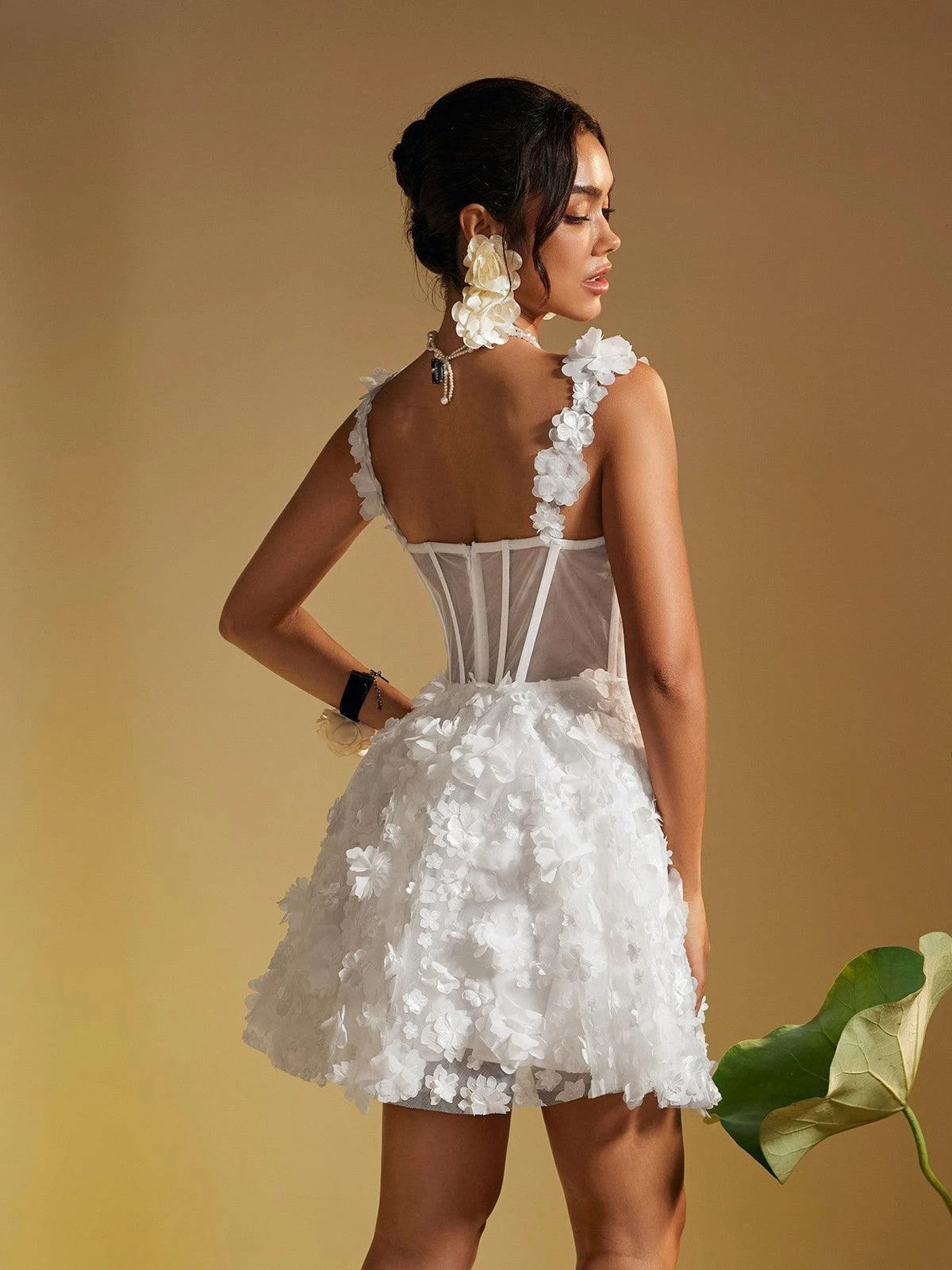 Magni Spaghetti Flower Mini Dress - Image 6