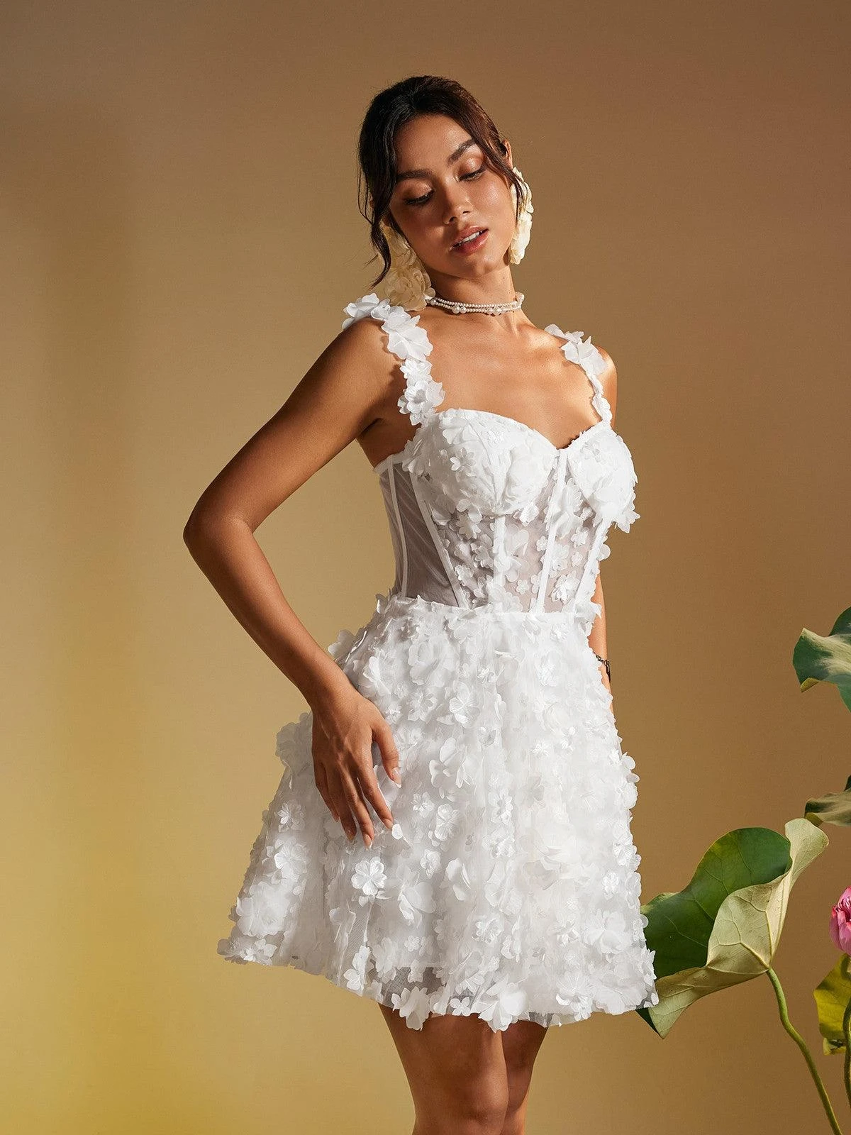 Magni Spaghetti Flower Mini Dress - Image 2