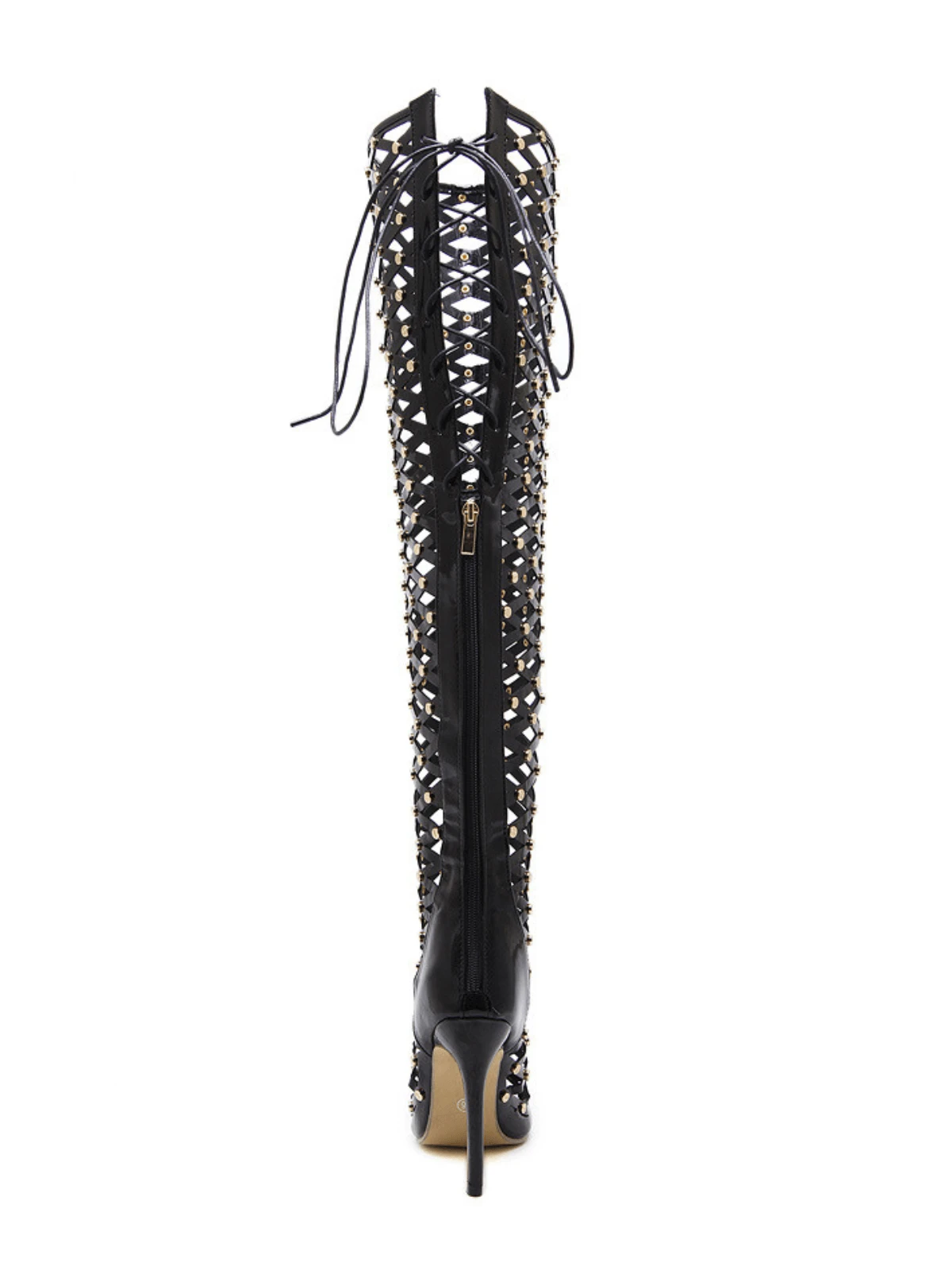 Maison Lace Up Net Hollow Boots - Image 4