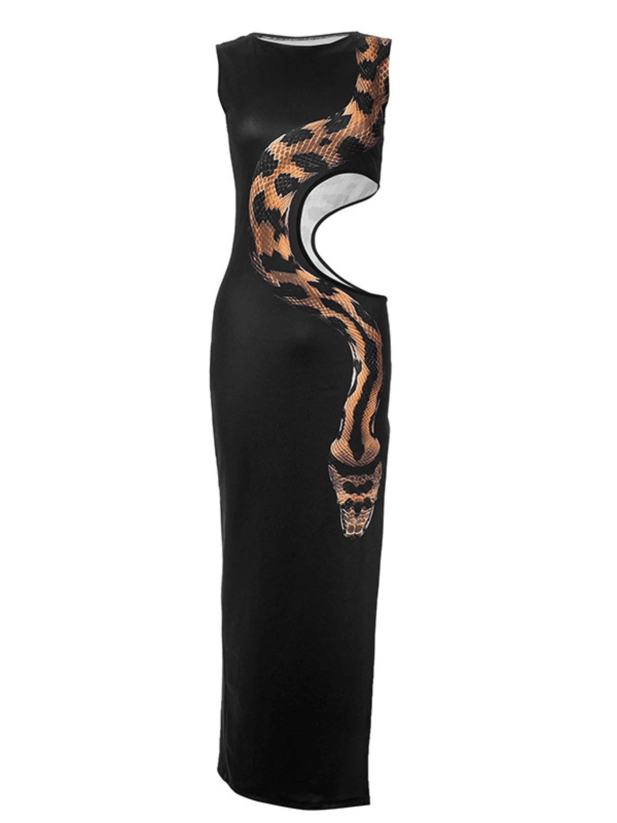 Nabila Snake Printed Cutout Maxi Dress - Image 6