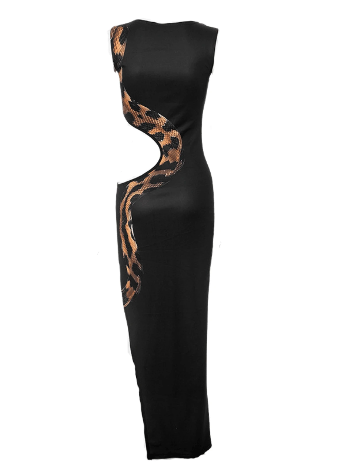 Nabila Snake Printed Cutout Maxi Dress - Image 7