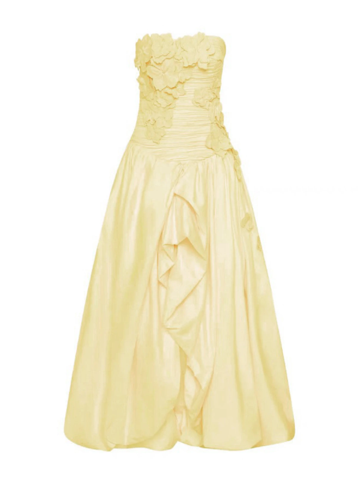 Nefret Spaghetti Flower Maxi Dress In Yellow - Image 7