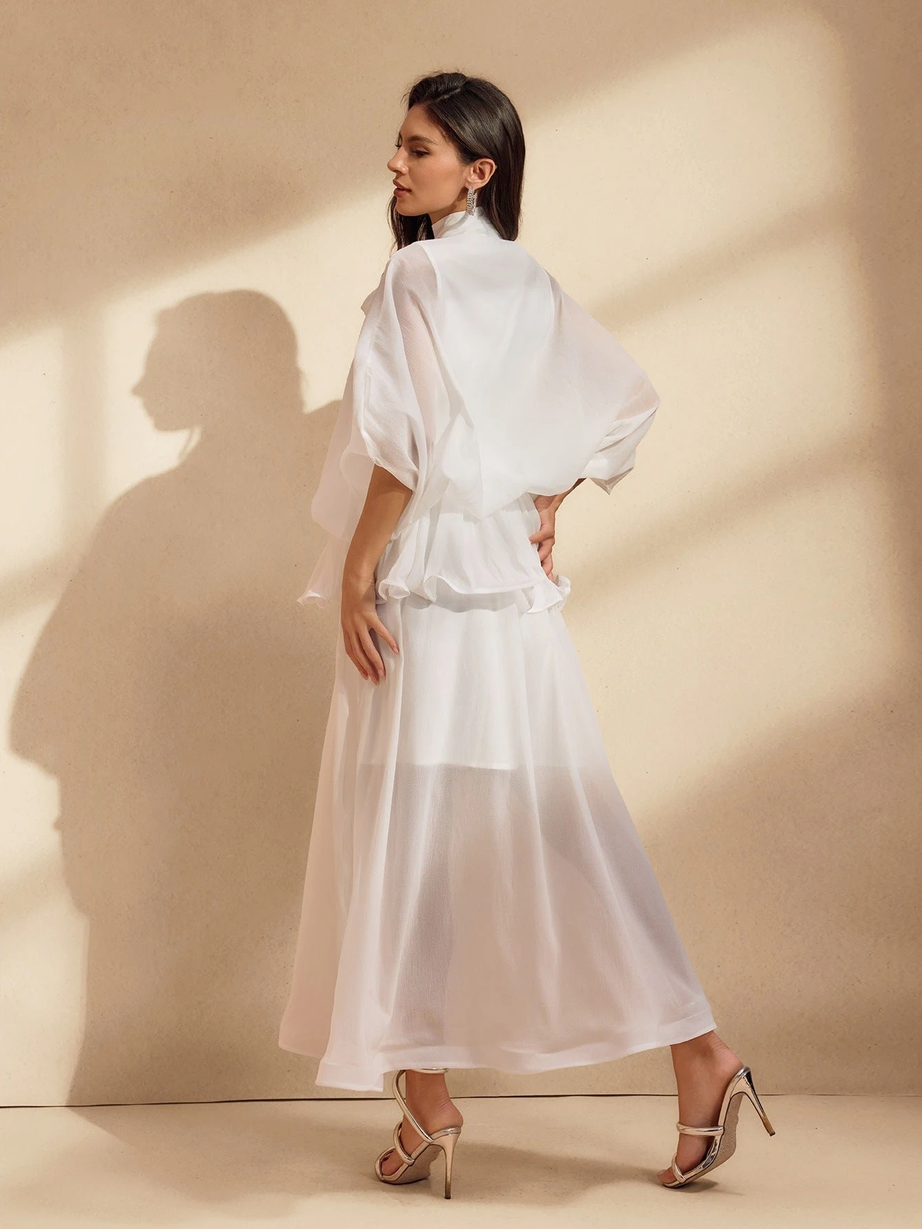 Niesha Ruffle Bow Mesh Maxi Dress - Image 6