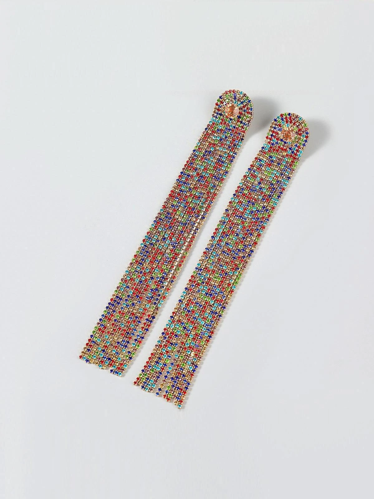 Nola Multi Diamante Tassel Earrings - Image 3