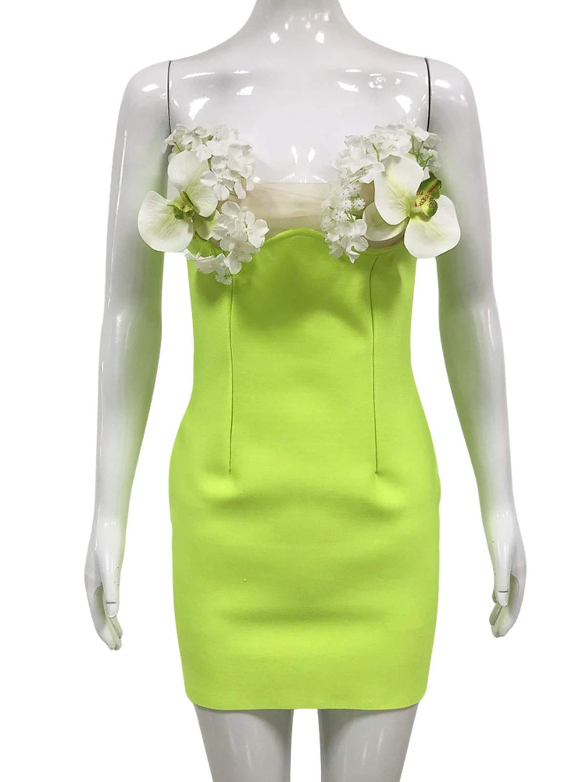 Rajiv Strapless Flower Bandage Mini Dress - Image 7