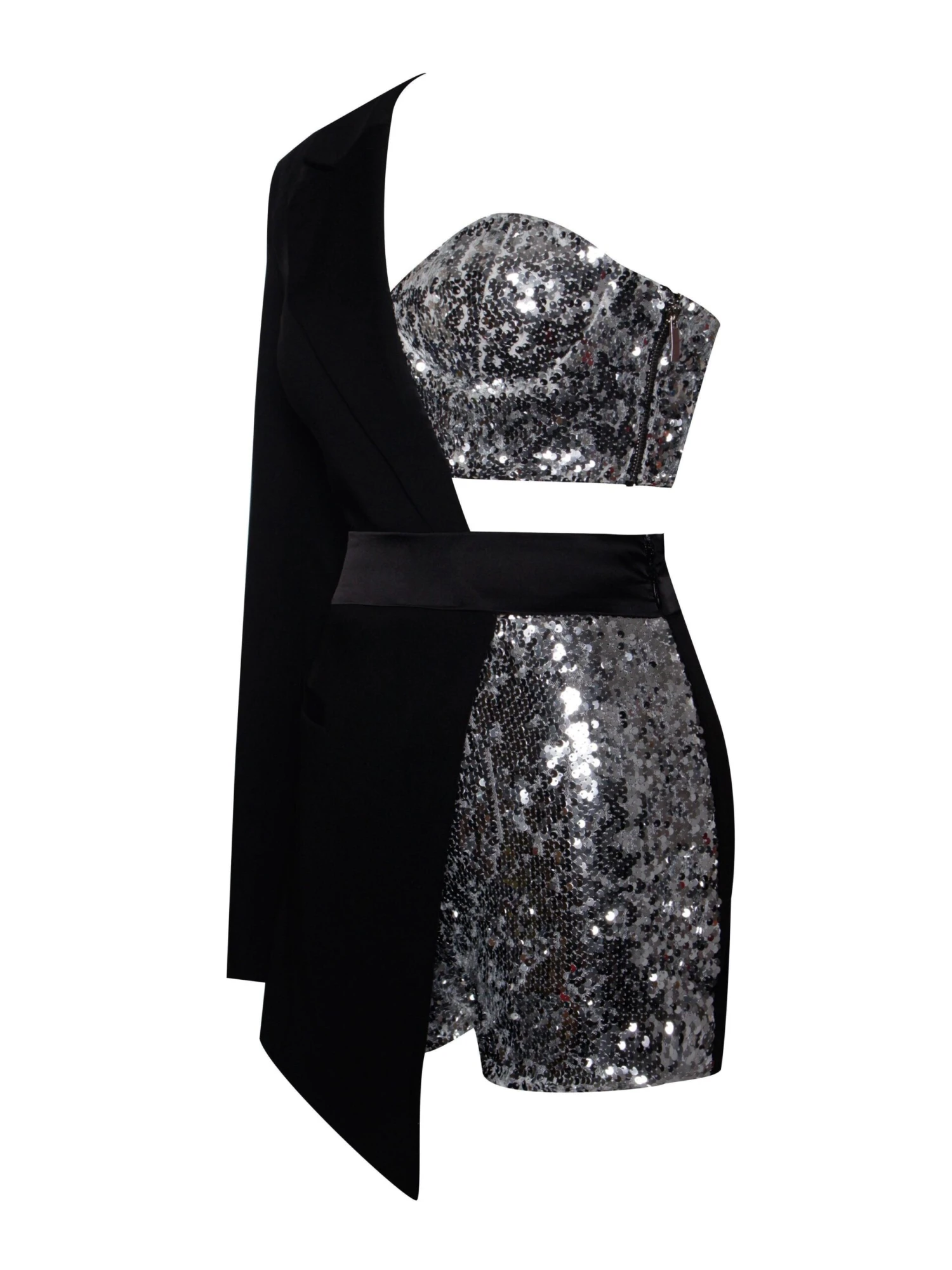 River Sequin One Sleeve Blazer Romper - Image 9