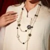 Senai Pearl Flower Opera Necklace