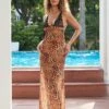 Svea Lace Leopard Printed Maxi Dress