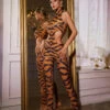 Taelyx Cutout Rhinestone Tiger Jumpsuit