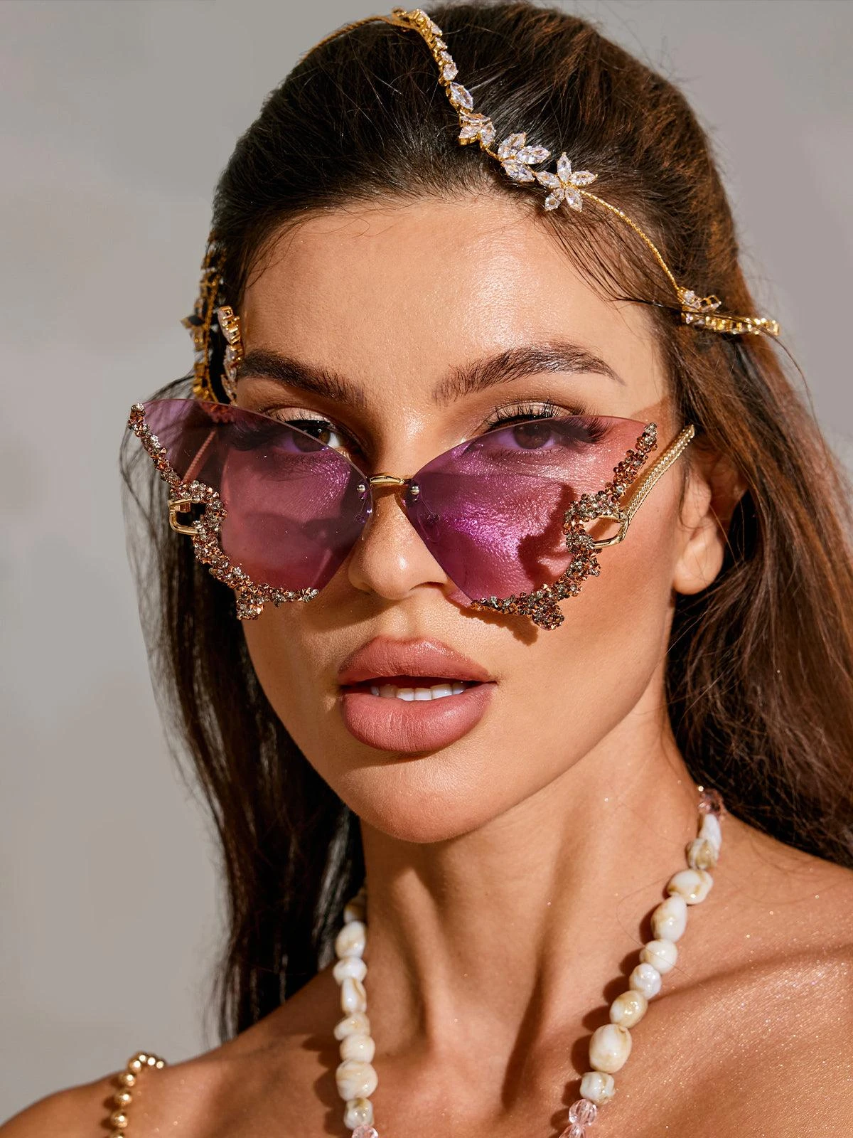 Tierney Butterfly Crystal Sunglasses - Image 4