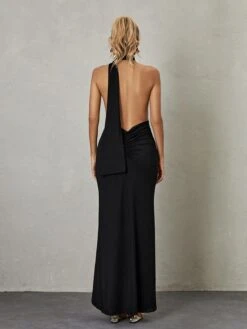 Toula Backless Maxi Dress In Black