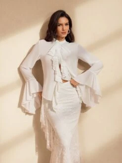 Waelyx Long Sleeve Ruffle Top