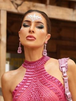 Xipil Heart Guitar Earrings