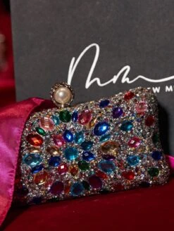 Zia Multi Rhinestone Crystal Clutch