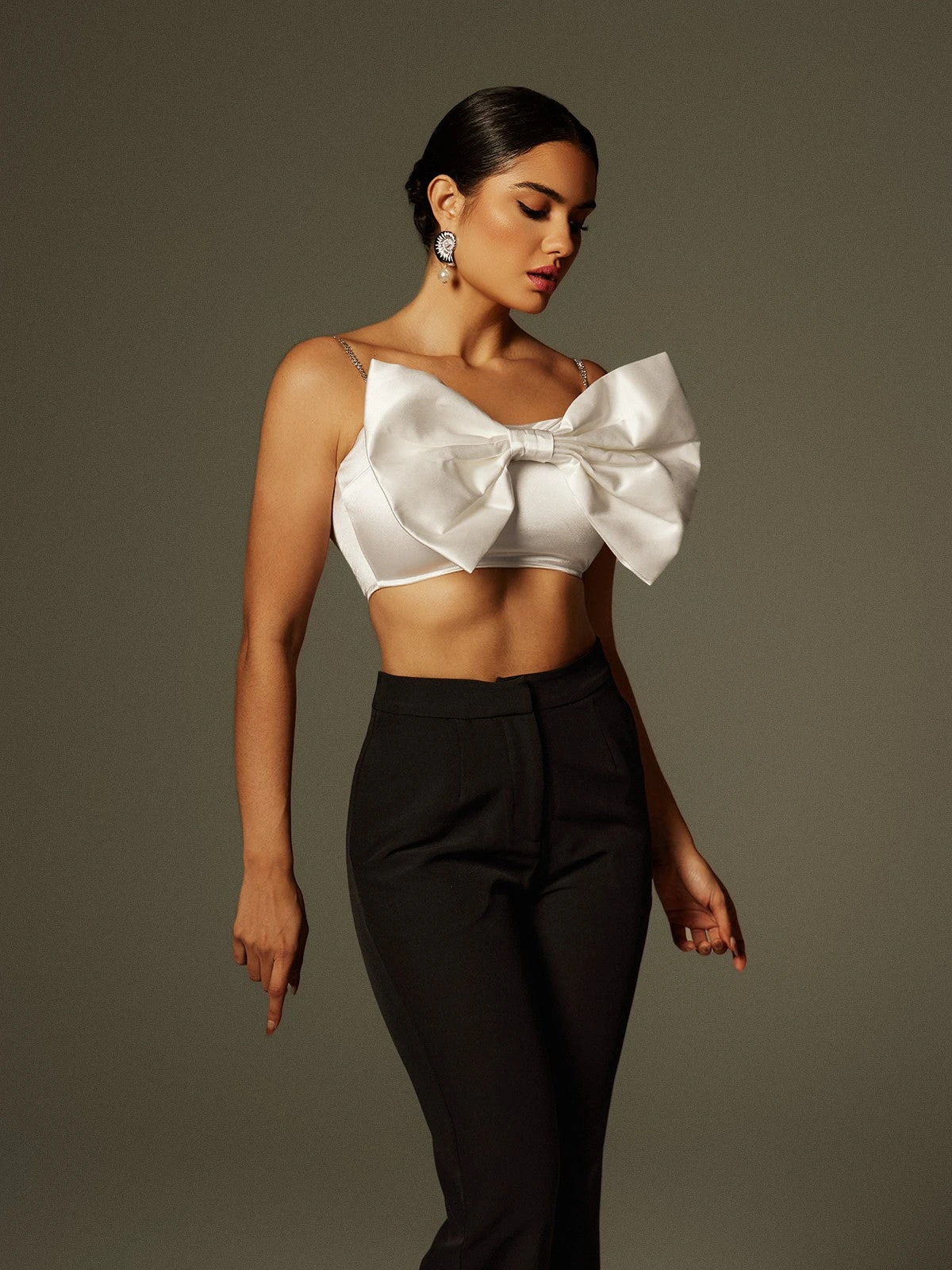 Zylara Strapless Bow Twisted Pants Set - Image 4